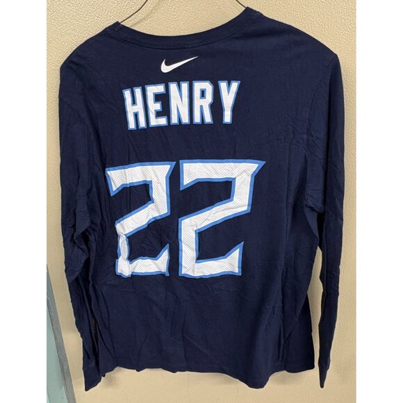 Nike Derrick Henry #22 Tennessee Titans NFL Long Sleeve Tee XL Navy Blue Shirt - Picture 5 of 5